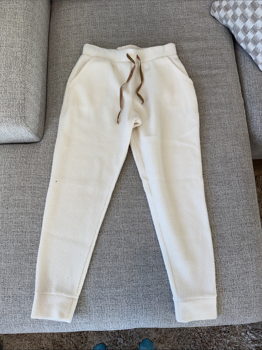 UGG Cream Sherpa Joggers with Drawstring